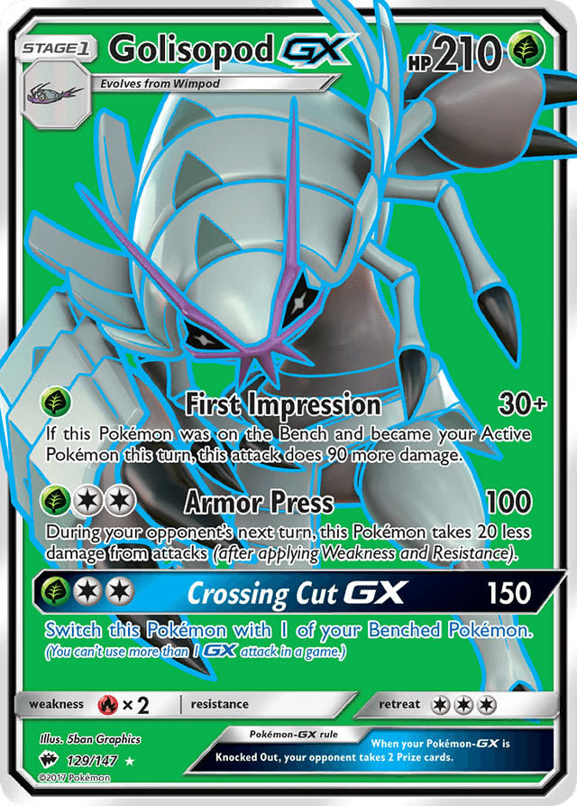 Carta Golisopod-GX 129/147 do set Burning Shadows — Pokémon TCG | Bynx