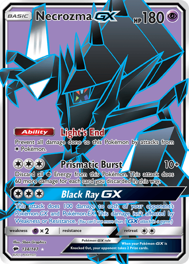 Carta Necrozma-GX 134/147 do set Burning Shadows — Pokémon TCG | Bynx