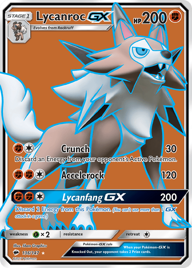 Carta Lycanroc-GX 136/147 do set Burning Shadows — Pokémon TCG | Bynx