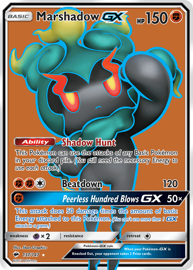 Carta Marshadow-GX 137/147 do set Burning Shadows — Pokémon TCG | Bynx