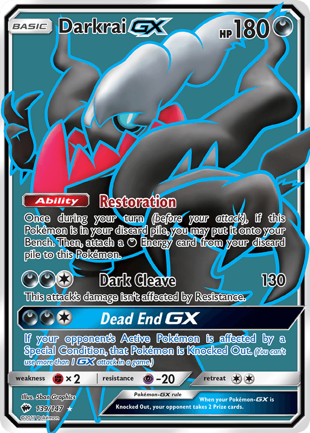 Carta Darkrai-GX 139/147 do set Burning Shadows — Pokémon TCG | Bynx