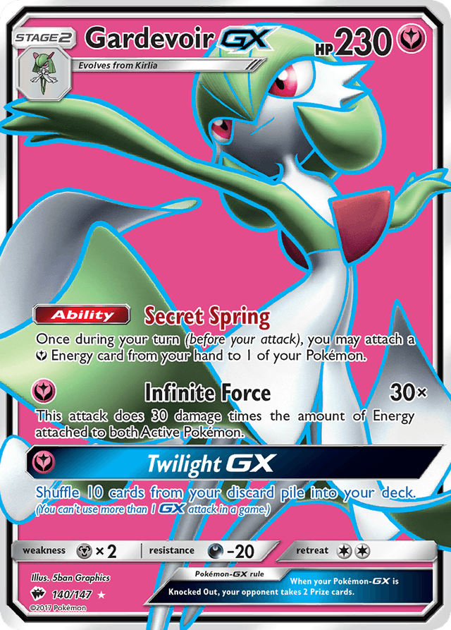 Carta Gardevoir-GX 140/147 do set Burning Shadows — Pokémon TCG | Bynx
