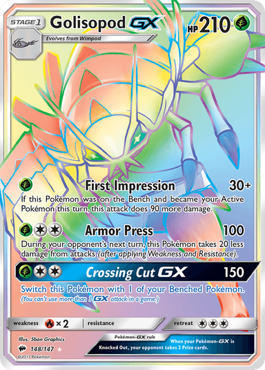 Carta Golisopod-GX 148/147 do set Burning Shadows — Pokémon TCG | Bynx