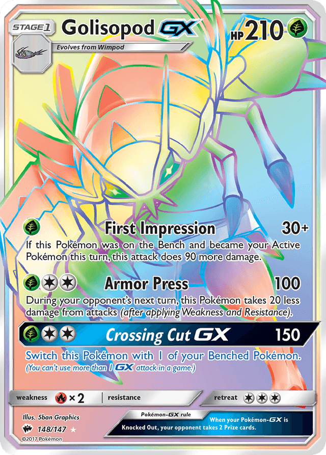 Carta Golisopod-GX 148/147 do set Burning Shadows — Pokémon TCG | Bynx