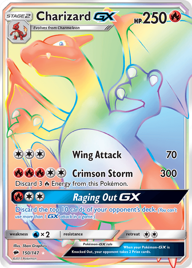 Carta Charizard-GX 150/147 do set Burning Shadows — Pokémon TCG | Bynx