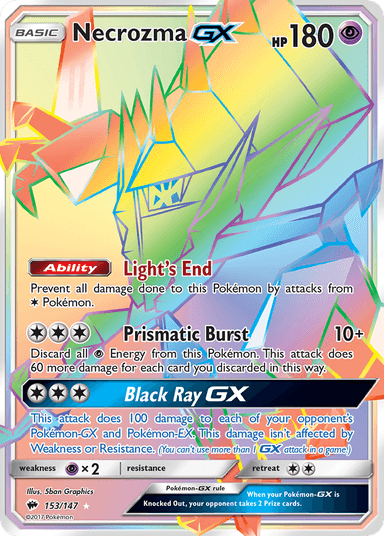 Carta Necrozma-GX 153/147 do set Burning Shadows — Pokémon TCG | Bynx