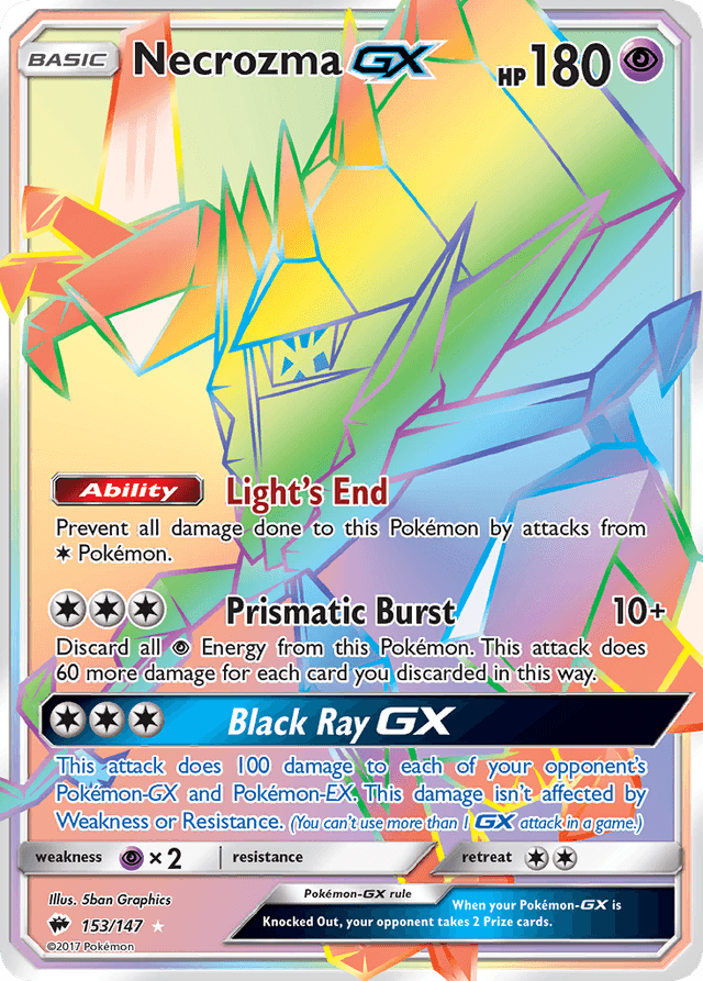 Carta Necrozma-GX 153/147 do set Burning Shadows — Pokémon TCG | Bynx