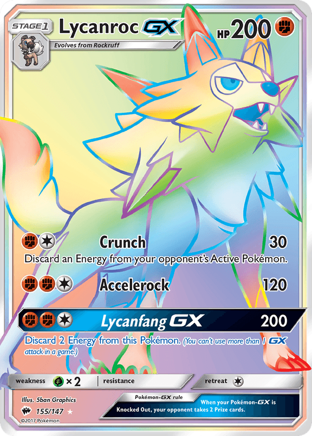 Carta Lycanroc-GX 155/147 do set Burning Shadows — Pokémon TCG | Bynx