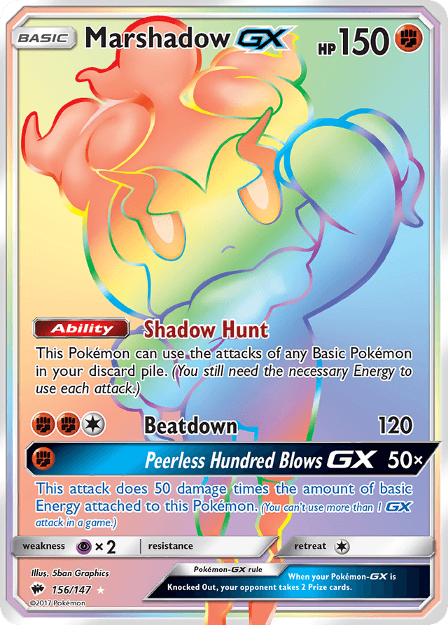 Carta Marshadow-GX 156/147 do set Burning Shadows — Pokémon TCG | Bynx