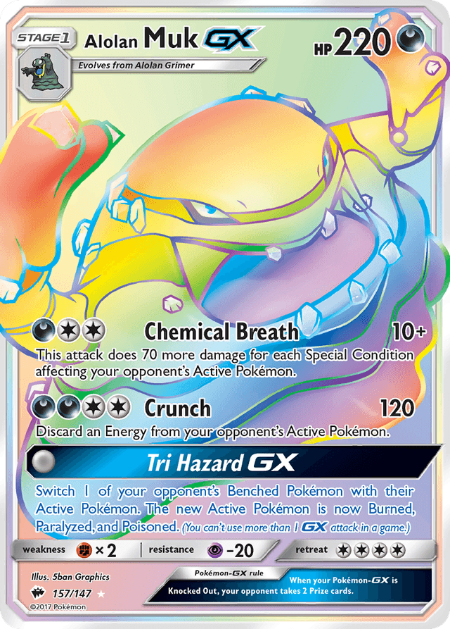 Carta Alolan Muk-GX 157/147 do set Burning Shadows — Pokémon TCG | Bynx
