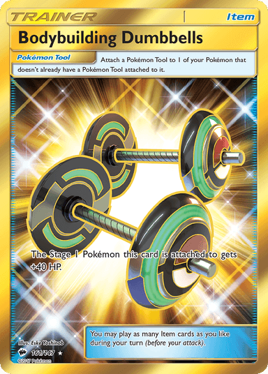 Carta Bodybuilding Dumbbells 161/147 do set Burning Shadows — Pokémon TCG | Bynx