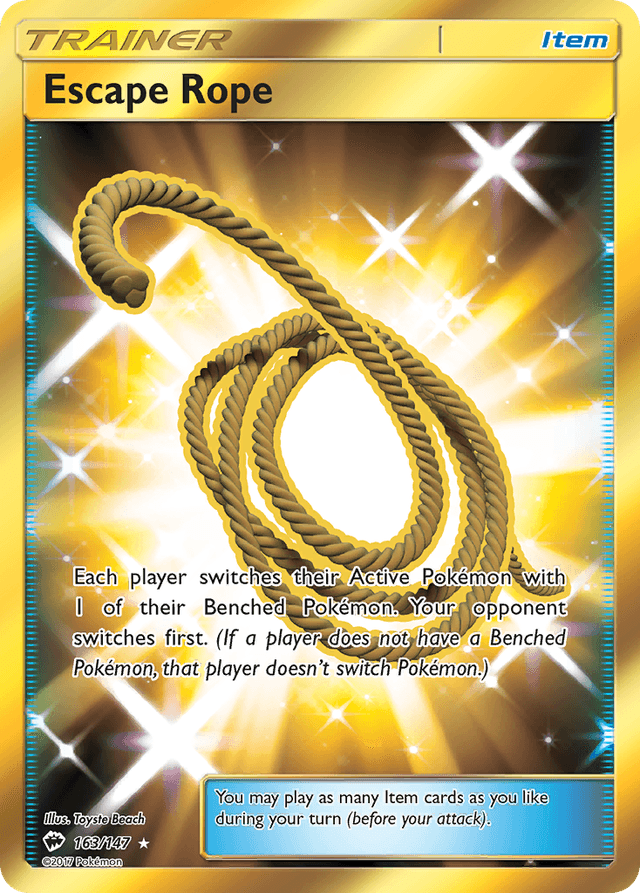 Carta Escape Rope 163/147 do set Burning Shadows — Pokémon TCG | Bynx
