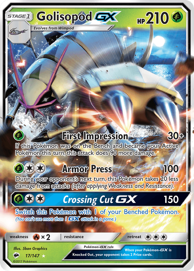 Carta Golisopod-GX 17/147 do set Burning Shadows — Pokémon TCG | Bynx