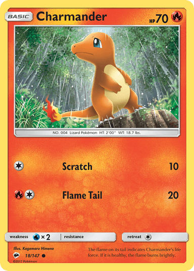 Carta Charmander 18/147 do set Burning Shadows — Pokémon TCG | Bynx