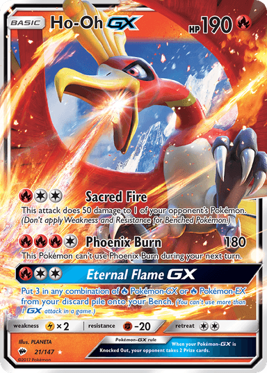 Carta Ho-Oh-GX 21/147 do set Burning Shadows — Pokémon TCG | Bynx