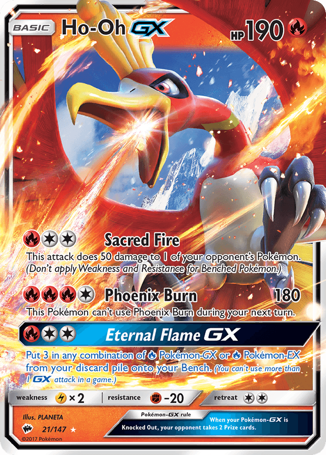 Carta Ho-Oh-GX 21/147 do set Burning Shadows — Pokémon TCG | Bynx