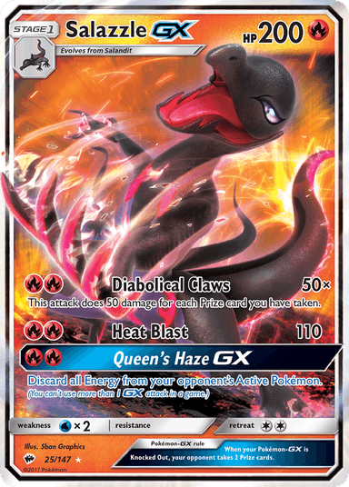 Carta Salazzle-GX 25/147 do set Burning Shadows — Pokémon TCG | Bynx