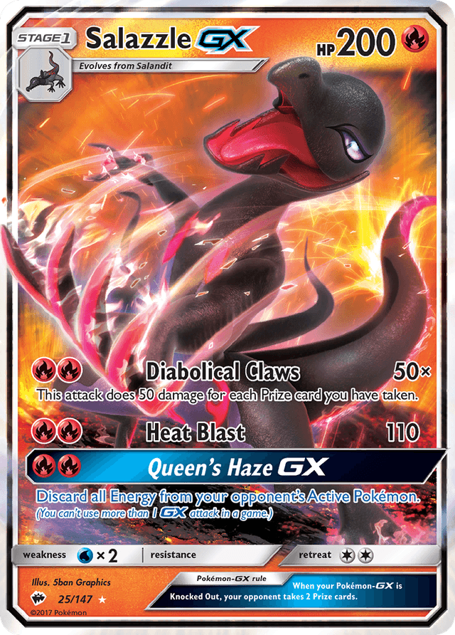 Carta Salazzle-GX 25/147 do set Burning Shadows — Pokémon TCG | Bynx