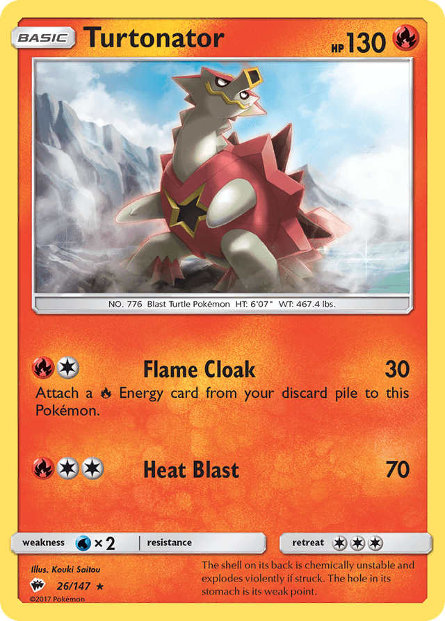 Carta Turtonator 26/147 do set Burning Shadows — Pokémon TCG | Bynx