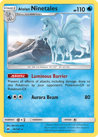 Carta Alolan Ninetales 28/147 do set Burning Shadows — Pokémon TCG | Bynx