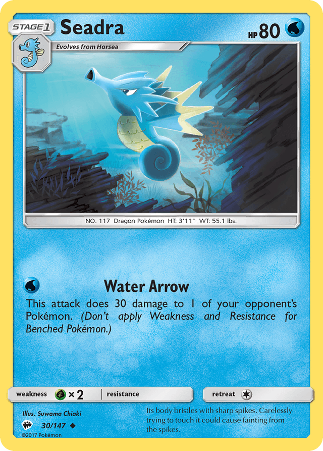 Carta Seadra 30/147 do set Burning Shadows — Pokémon TCG | Bynx