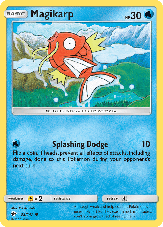Carta Magikarp 32/147 do set Burning Shadows — Pokémon TCG | Bynx