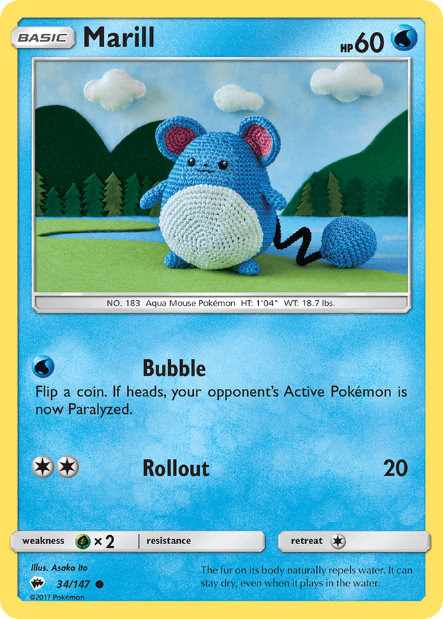 Carta Marill 34/147 do set Burning Shadows — Pokémon TCG | Bynx