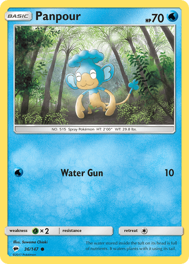 Carta Panpour 36/147 do set Burning Shadows — Pokémon TCG | Bynx