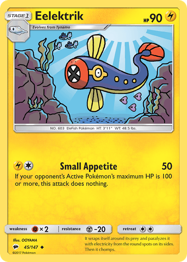 Carta Eelektrik 45/147 do set Burning Shadows — Pokémon TCG | Bynx