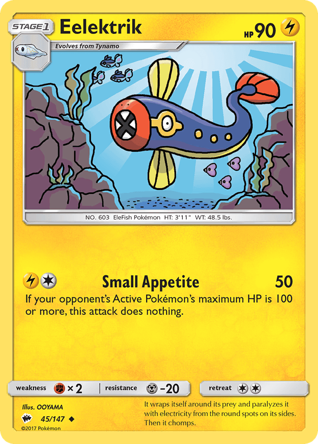 Carta Eelektrik 45/147 do set Burning Shadows — Pokémon TCG | Bynx
