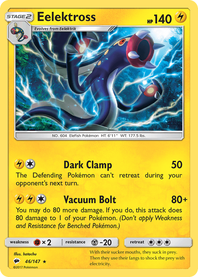 Carta Eelektross 46/147 do set Burning Shadows — Pokémon TCG | Bynx
