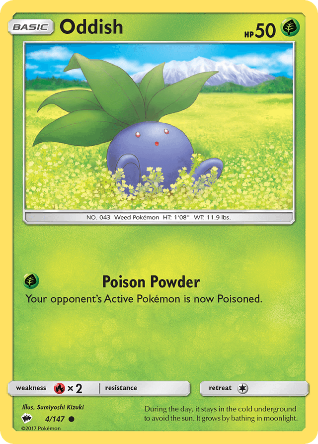 Carta Oddish 4/147 do set Burning Shadows — Pokémon TCG | Bynx