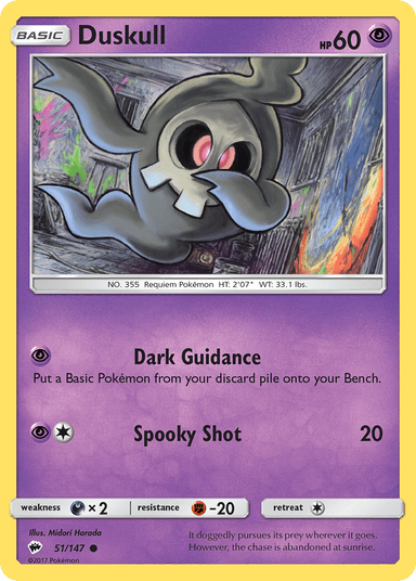 Carta Duskull 51/147 do set Burning Shadows — Pokémon TCG | Bynx