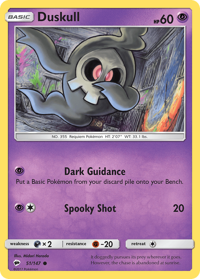 Carta Duskull 51/147 do set Burning Shadows — Pokémon TCG | Bynx