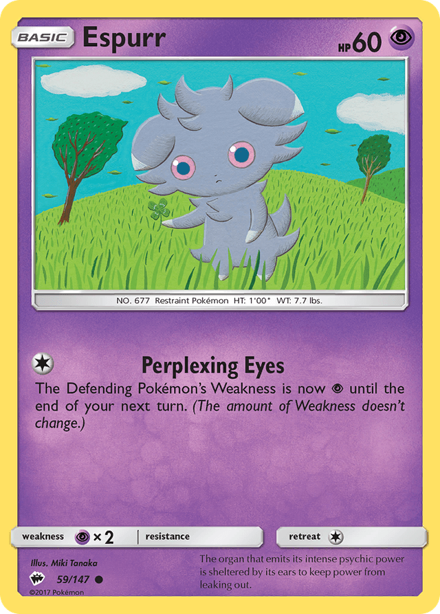 Carta Espurr 59/147 do set Burning Shadows — Pokémon TCG | Bynx