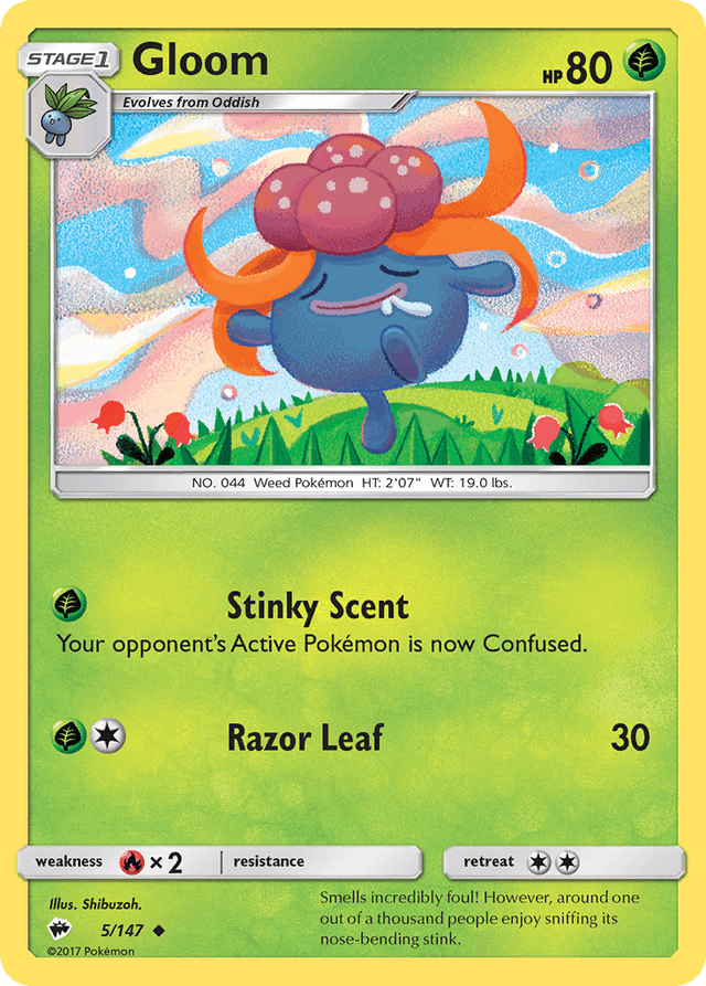 Carta Gloom 5/147 do set Burning Shadows — Pokémon TCG | Bynx