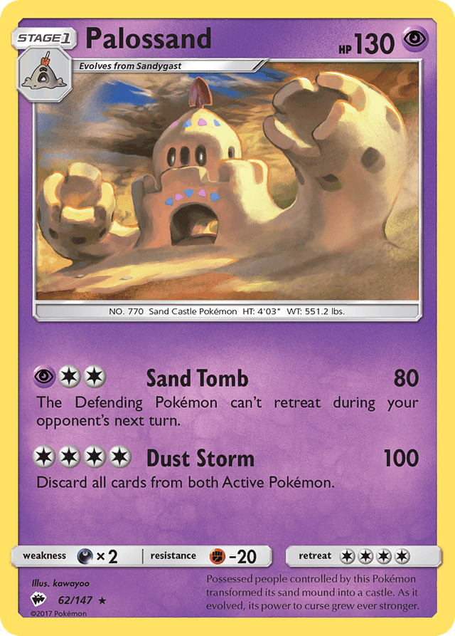 Carta Palossand 62/147 do set Burning Shadows — Pokémon TCG | Bynx