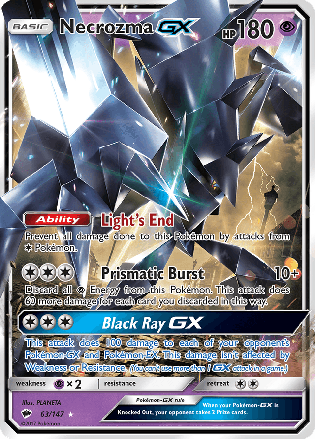 Carta Necrozma-GX 63/147 do set Burning Shadows — Pokémon TCG | Bynx