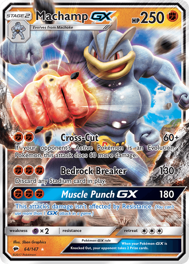 Carta Machamp-GX 64/147 do set Burning Shadows — Pokémon TCG | Bynx