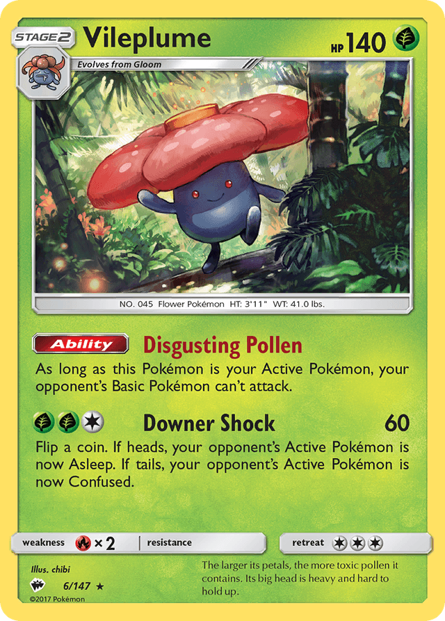 Carta Vileplume 6/147 do set Burning Shadows — Pokémon TCG | Bynx