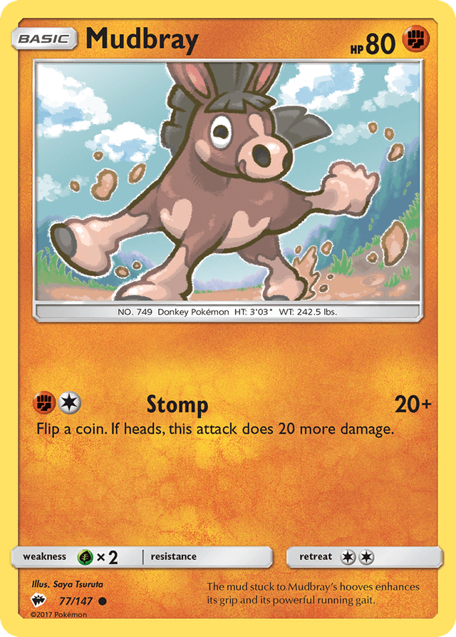 Carta Mudbray 77/147 do set Burning Shadows — Pokémon TCG | Bynx