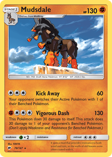Carta Mudsdale 78/147 do set Burning Shadows — Pokémon TCG | Bynx