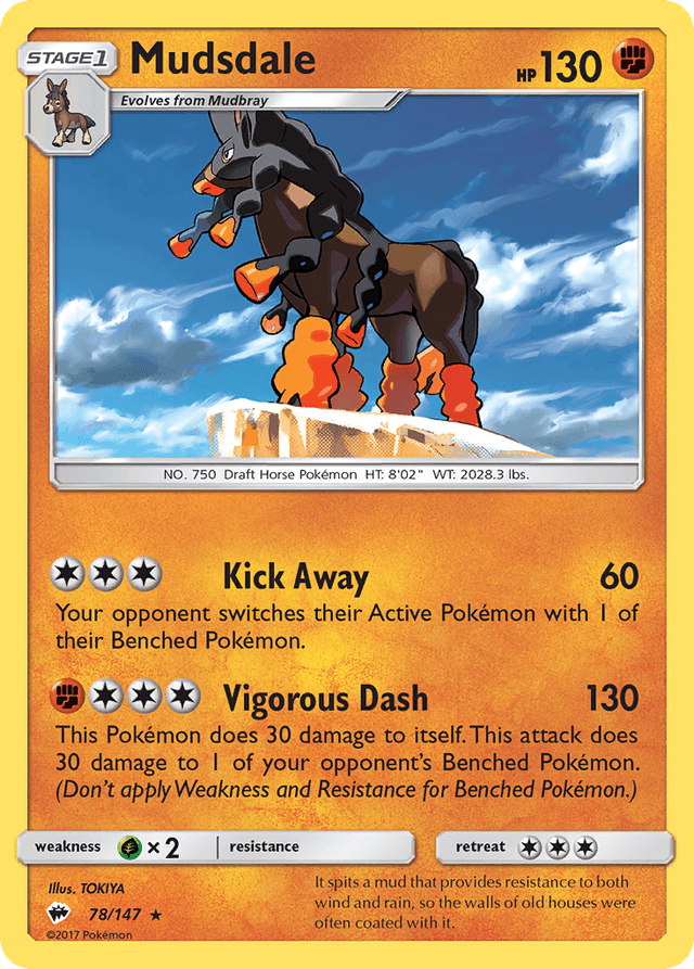 Carta Mudsdale 78/147 do set Burning Shadows — Pokémon TCG | Bynx