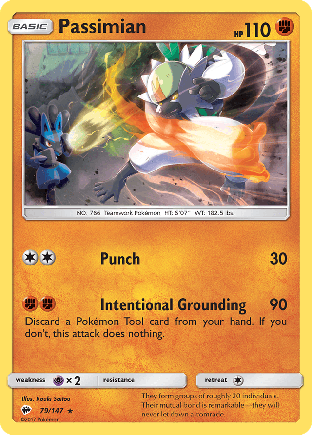 Carta Passimian 79/147 do set Burning Shadows — Pokémon TCG | Bynx