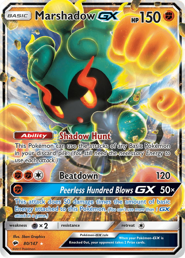 Carta Marshadow-GX 80/147 do set Burning Shadows — Pokémon TCG | Bynx