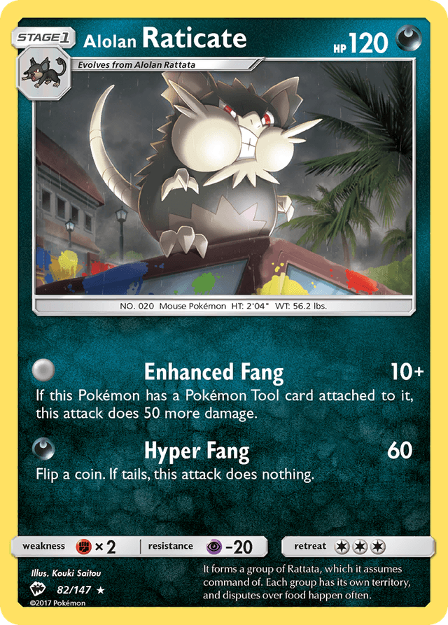 Carta Alolan Raticate 82/147 do set Burning Shadows — Pokémon TCG | Bynx