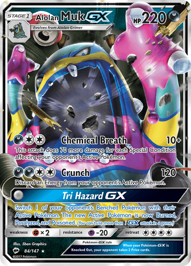 Carta Alolan Muk-GX 84/147 do set Burning Shadows — Pokémon TCG | Bynx