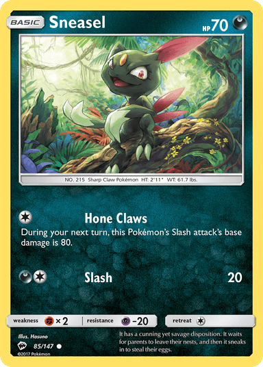 Carta Sneasel 85/147 do set Burning Shadows — Pokémon TCG | Bynx