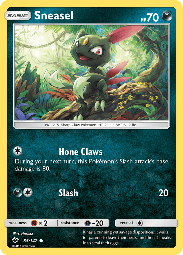 Carta Sneasel 85/147 do set Burning Shadows — Pokémon TCG | Bynx