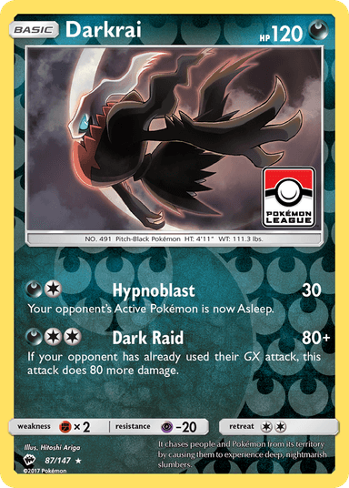 Carta Darkrai 87/147 do set Burning Shadows — Pokémon TCG | Bynx